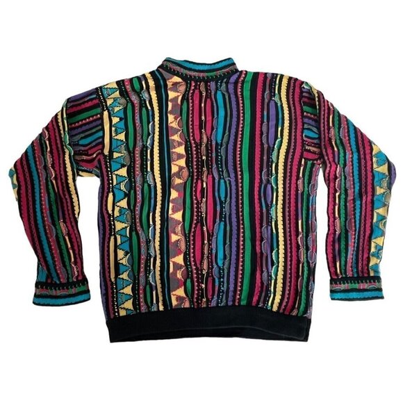Vintage 90s Coogi Australia Multicolor Knitted Sweater Men's Sz L Biggie Cosby - Picture 8 of 8
